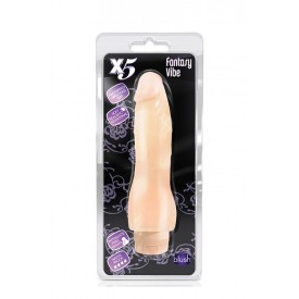 Телесный вибратор X5 FANTASY VIBE BEIGE - 21,6 см.